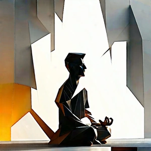 Lifestyle Low Poly: Creative individual enjoying meditation
