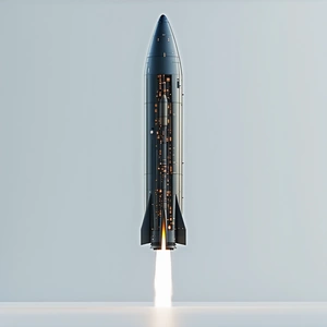 A Rocket Launching Into The Sky