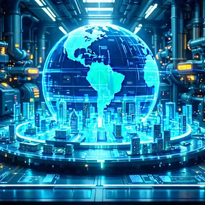 Financial Technology In Manufacturing Facility With Image, There