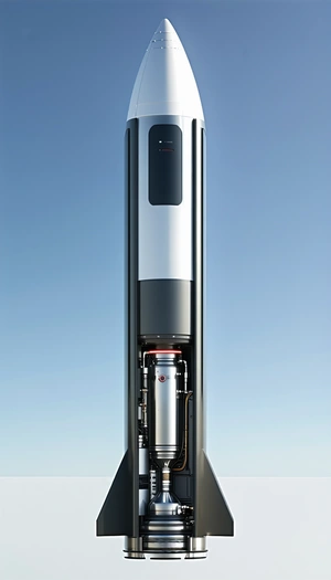 A Large, Silver, Cylindrical Structure With A Black Top