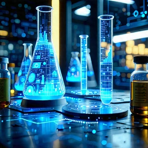 Financial Technology In (modern:1.46) Laboratory With Image, There
