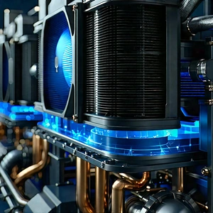 Close-up Of Cooling System With Image, There