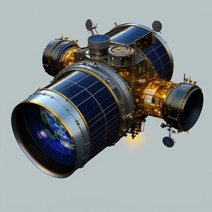 A Spacecraft Is Shown In A Close-up View, With A Large Window On The Side