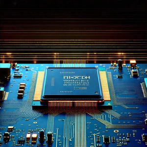 Close-up Of Microprocessor With Close-up Computer