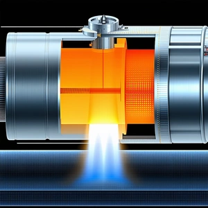 A Blue And Orange Flame Is Coming Out Of A Pipe