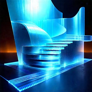 Futuristic Innovation Hub With Blue Spiral