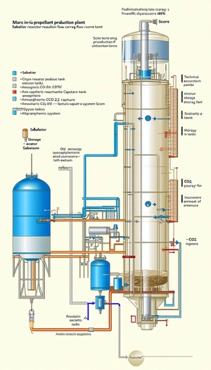 The Image Is A Diagram Of A Chemical Plant, Showing The Process Of Producing A Chemical