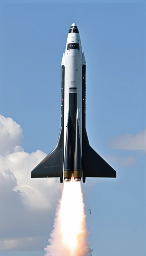 captures rocket launching into sky