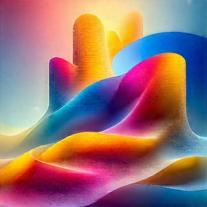 Abstract Aerial Photography: Fractal Pattern With Gradient Color Palette With Image, There