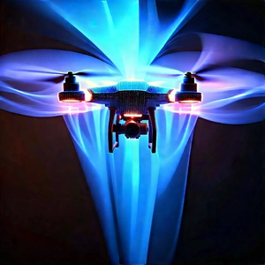 Drone With Glowing Screen With Blue Purple