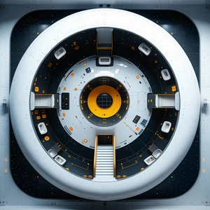 computer-generated (CGI) representation space station