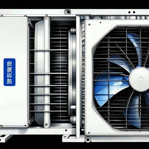 Tech Oil Painting: Close-up of cooling system