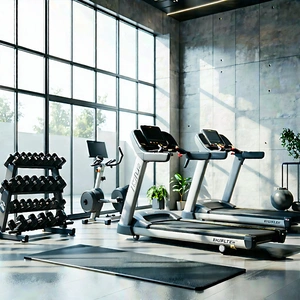 Lifestyle Octane Render: Wellness Scene With Fitness Equipment With Image, There