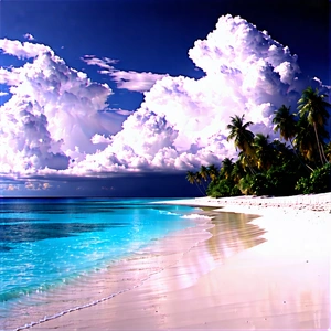 Nature Blueprint Style: (dramatic:1.13) Clouds Over Tropical Beach With Beautiful Beach