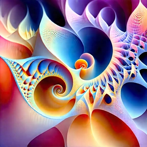 Abstract Fractal Art: Fractal pattern with pastel color palette
