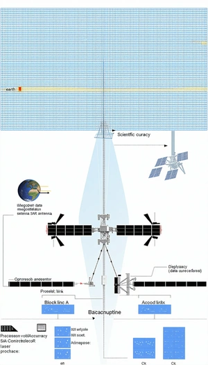 A Satellite In Space, With A Large Antenna Attached To It