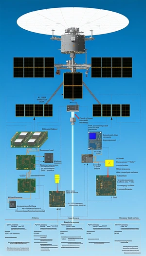 The Image Is A Diagram Of A Space Station, Showing The Various Components And Their Connections