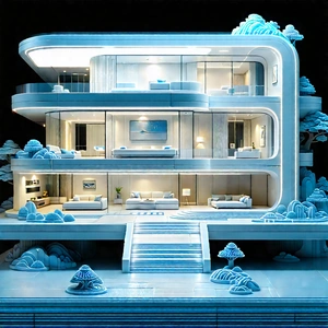(futuristic:1.33) Smart Home With Model Large,