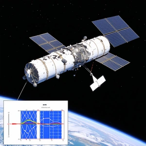 A Space Shuttle With A Large Satellite Attached To The Side Of It