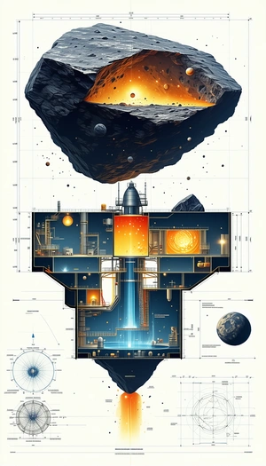 In The Image, There Is A Large, Futuristic Space Station With A Massive