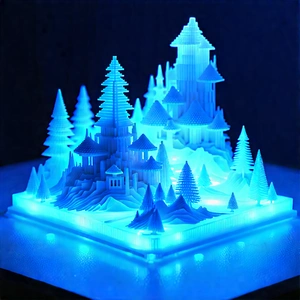 3d Printer With Blue Light (glow:1.18) With Blue Light