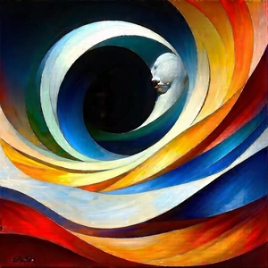 Abstract Digital Painting: Order represented through flowing lines