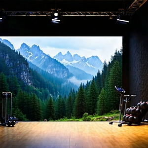 Lifestyle Advertising Photography: Hiking In Home Gym With Image, There