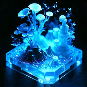 3d Printer With Digital Particles With Blue White