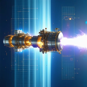 A Large Spacecraft Is Shown In A Blue And White Color Scheme