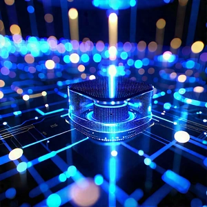 Close-up Of Sensor Array With Blue Yellow