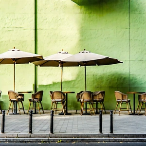 Urban Digital Art: Urban street with outdoor seating