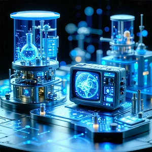 Tech Tilt-shift Photography: Innovative Medical Technology (design:1.49) With Image, There