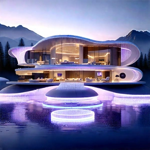 (futuristic:1.39) Smart Home With Large, Modern