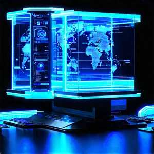 Innovative Communication Tool (design:1.33) With Computer Monitor