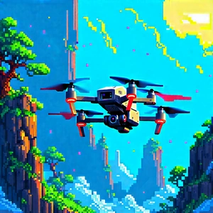Drone With (digital:1.26) Artwork With Image, There