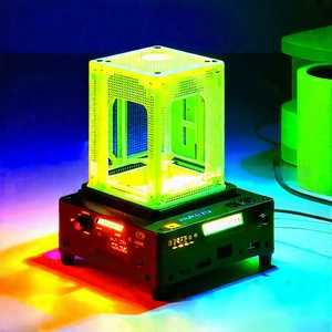 3d printer with neon accents