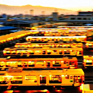 Urban Tilt-Shift Photography: Aerial view of transportation hub