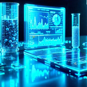 Tech Unreal Engine: Financial Technology In Modern Laboratory With Table Variety