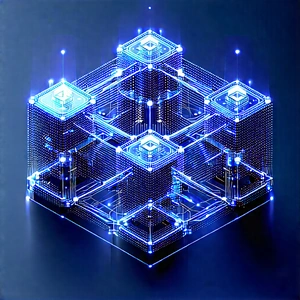 Blockchain Network Visualization With Blue White