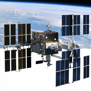 A Space Shuttle With A Large Satellite On Top Of It