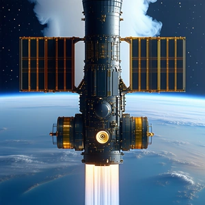 A Space Shuttle With A Long Tail, Flying Through The Sky
