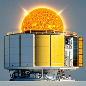 A Large, Yellow, And White Structure With A Dome-shaped Roof