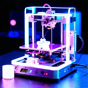 3d Printer With Neon Accents With Printer Sitting