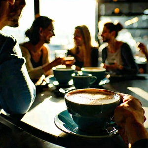 Lifestyle Hdr Photography: Coffee with friends with colleagues