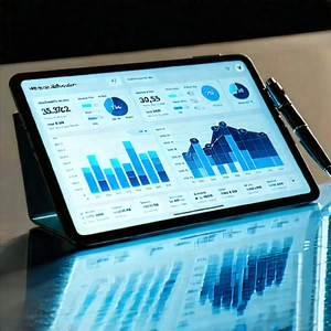 Tablet With Data Visualization With Tablet Computer