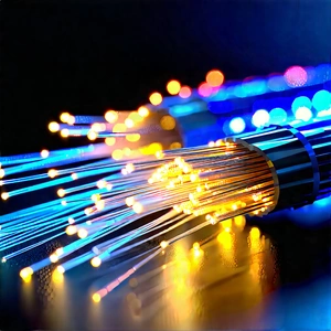 Close-up Of Fiber Optic Cables With Close-up Blue