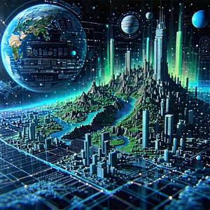 Big Data Visualization With Futuristic Image,