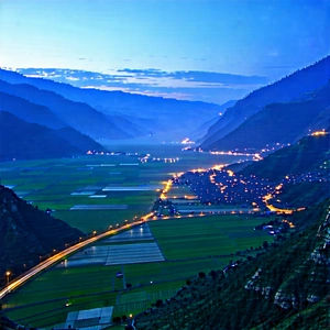 Nature Tilt-shift Photography: Valley During Blue Hour With Captures Beautiful