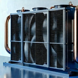 Close-up Of Cooling System With Large Metal