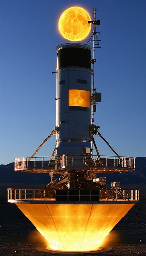 large spacecraft, possibly rocket satellite